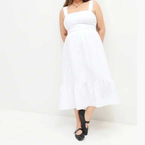 Reformation | Dresses | Reformation Plus Size White Sleeveless Sundress  Rowen Linen Dress Es Siz | Poshmark